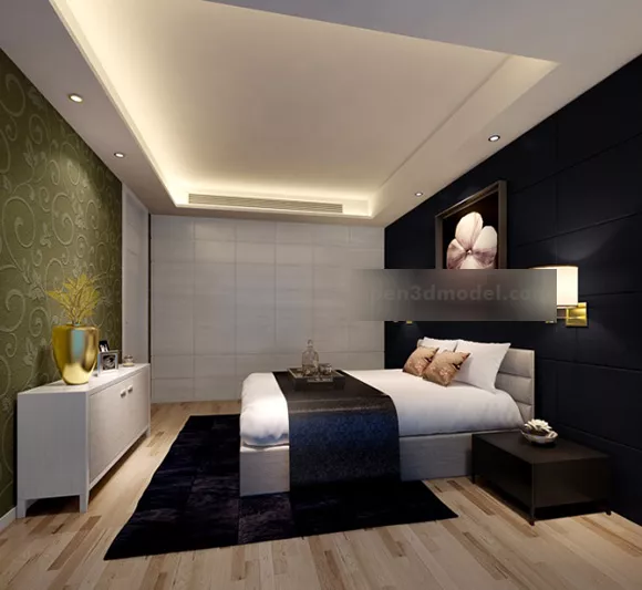 Small Bedroom Modern Interior 3d model Small Bedroom Modern Interior 3d model