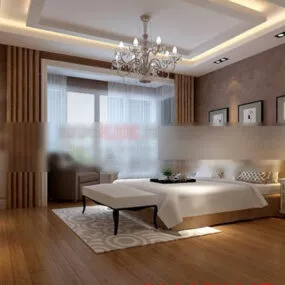 Minimalist Modern Bedroom Design Interior 3d model
