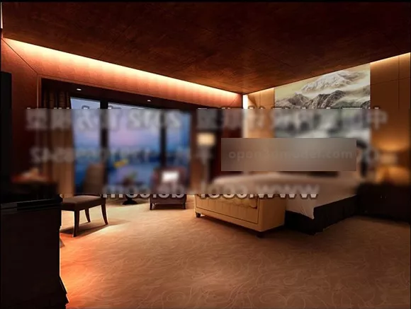Modern Style Hotel Bedroom Interior 3d model Modern Style Hotel Bedroom Interior 3d model