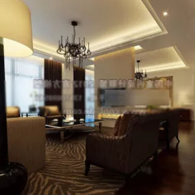 Neo Classic Bedroom Interior V2 3d model