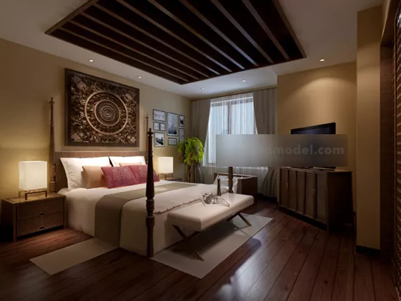 Hotel Bedroom Interior 3d model Hotel Bedroom Interior 3d model