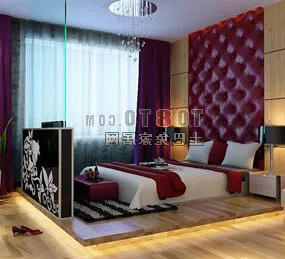 Female Bedroom Interior 3d model