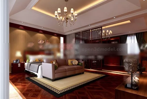 Bedroom Modern Design Warm Color 3d model Bedroom Modern Design Warm Color 3d model