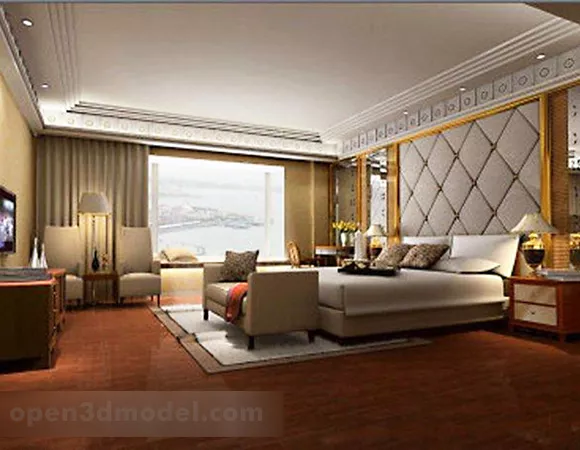 Bedroom Classic Style Interior 3d model Bedroom Classic Style Interior 3d model