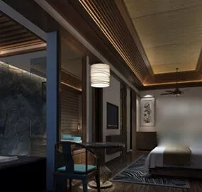 Bedroom Bathtub Interior 3d model