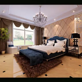 Bedroom Chandelier Interior 3d model