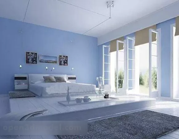 Less Color Bedroom Design Interior 3d model Less Color Bedroom Design Interior 3d model