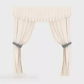 Beige Curtain Home Decoration 3d model