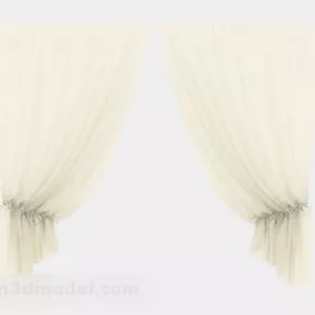 Beige Gauze Curtain 3d model