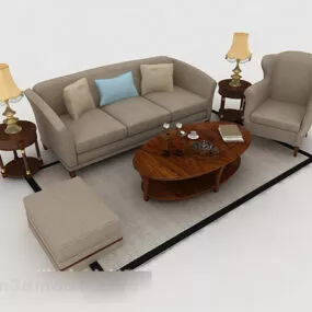 Beige Home Sofa 3d model