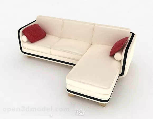 Beige Color Home Multi-seats Sofa 3d model Beige Color Home Multi-seats Sofa 3d model