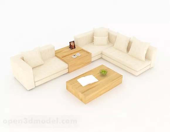 Beige Minimalist Combination Sofa Furniture 3d model Beige Minimalist Combination Sofa Furniture 3d model