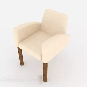 Beige Minimalist Home Single Sofa 3d model