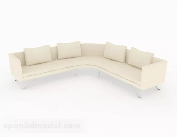 Beige Minimalist Multiseater Sofa 3d model Beige Minimalist Multiseater Sofa 3d model