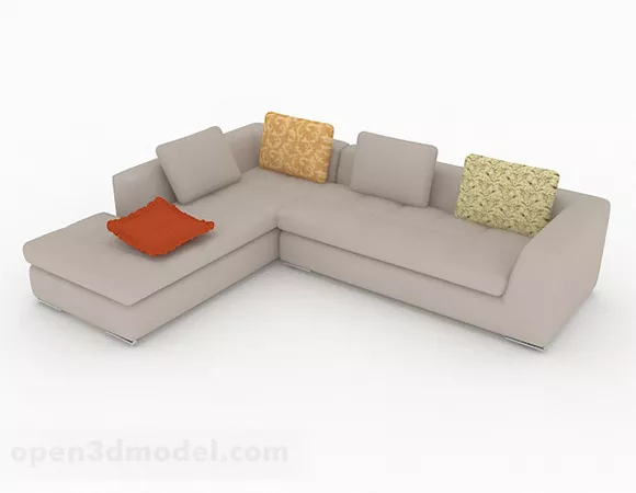 Beige Fabric Multi-seats Sofa Furniture 3d model Beige Fabric Multi-seats Sofa Furniture 3d model