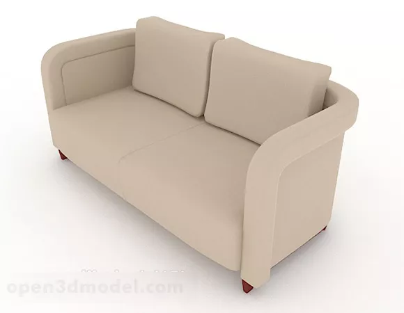 Beige Prison Double Sofa 3d model Beige Prison Double Sofa 3d model