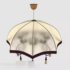 Beige Shade Chandelier 3d model