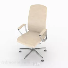Beige Simple Modern Office Chair 3d model