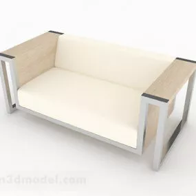 Beige Single Sofa V1 3d model