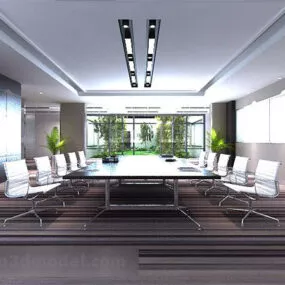 Big Conference Room Conference Table Interior 3d model