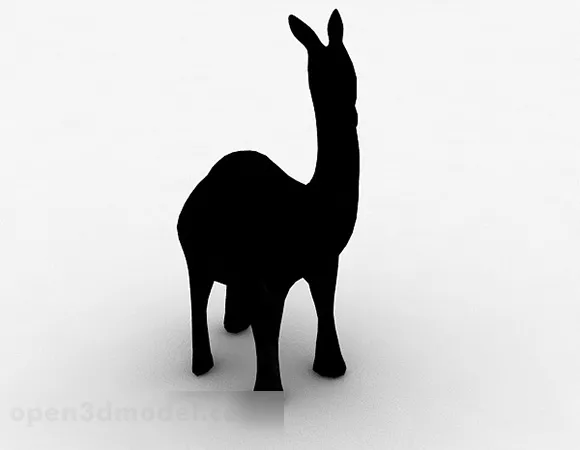 Black Alpaca Sculpture 3d model Black Alpaca Sculpture 3d model