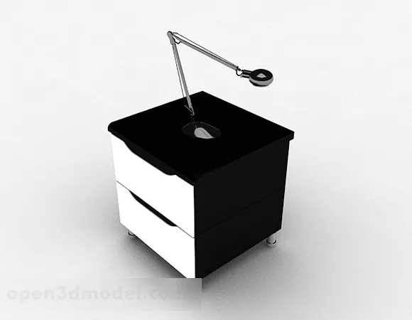 Black And White Bedside Table 3d model Black And White Bedside Table 3d model