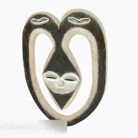 Black And White Face Mask Decoration 3d model