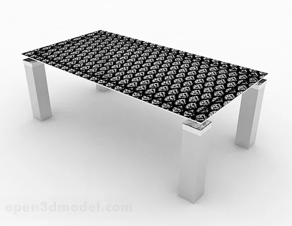 Black And White Home Coffee Table 3d model Black And White Home Coffee Table 3d model