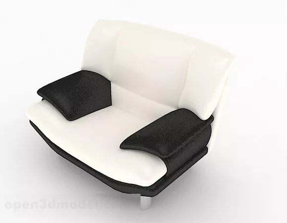 Black And White Home Single Sofa 3d model Black And White Home Single Sofa 3d model