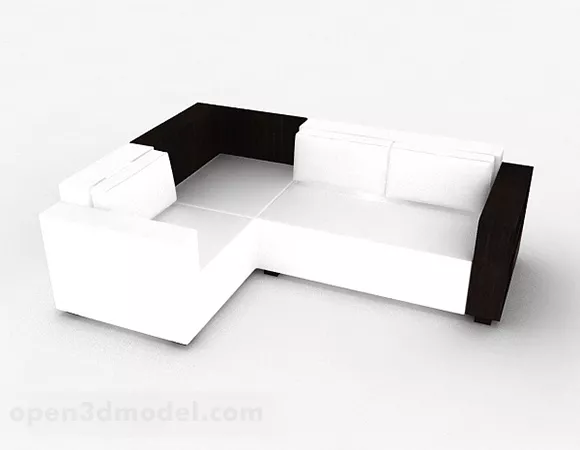 Black And White Multi-seats Sofa Furniture 3d model Black And White Multi-seats Sofa Furniture 3d model
