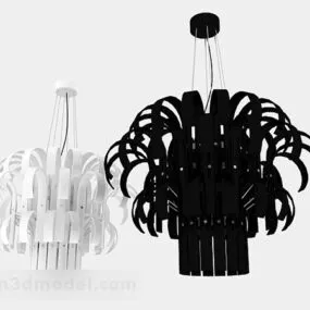 Black White Personality Chandelier 3d model