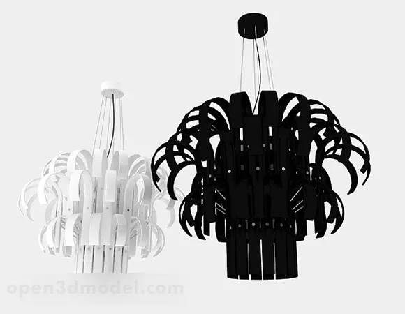 Black White Personality Chandelier 3d model Black White Personality Chandelier 3d model