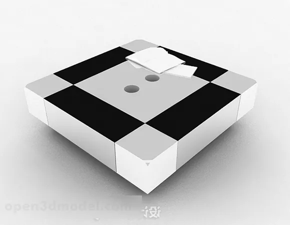 Black And White Square Coffee Table 3d model Black And White Square Coffee Table 3d model