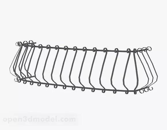 Balcony Iron Railing 3d model Balcony Iron Railing 3d model