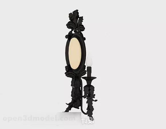 Black Candlestick Lamp 3d model Black Candlestick Lamp 3d model