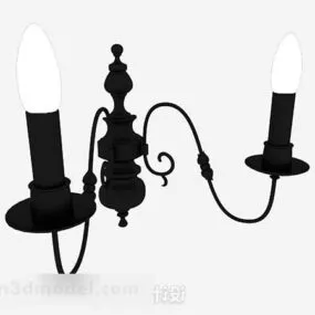 Black Candlestick Wall Lamp 3d model