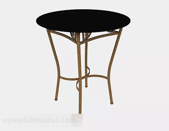 Black Casual Round Table 3d model Black Casual Round Table 3d model