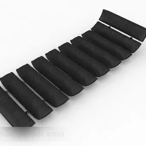 Black Casual Single Bed Design 3d model