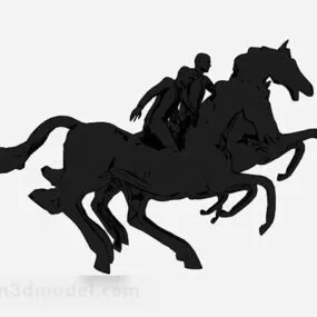 Black Ceramic Horse Home Decoration 3d model