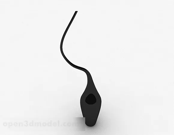 Black Ceramic Thin Mouth Vase 3d model Black Ceramic Thin Mouth Vase 3d model