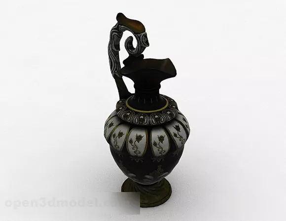 Black Classic Ceramic Vase Decoration 3d model Black Classic Ceramic Vase Decoration 3d model