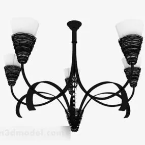 Black Chandelier Classic Style 3d model
