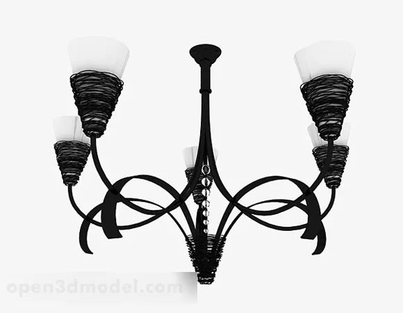 Black Chandelier Classic Style 3d model Black Chandelier Classic Style 3d model