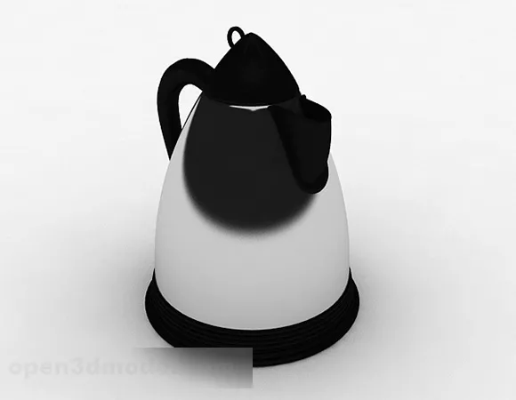 Aluminum Kettle With Black Handle 3d model