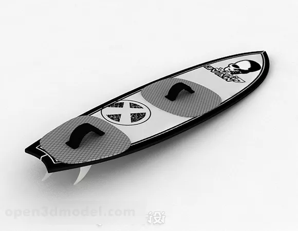 Black Cool Surfboard 3d model Black Cool Surfboard 3d model