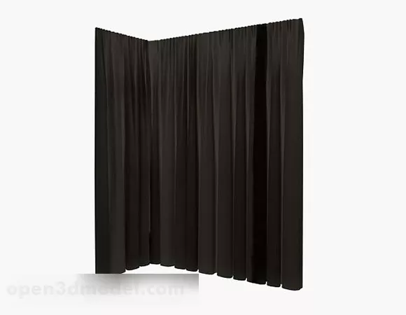 Black Corner Curtain 3d model Black Corner Curtain 3d model