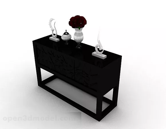 Black Paint Office Table Decorative 3d model Black Paint Office Table Decorative 3d model