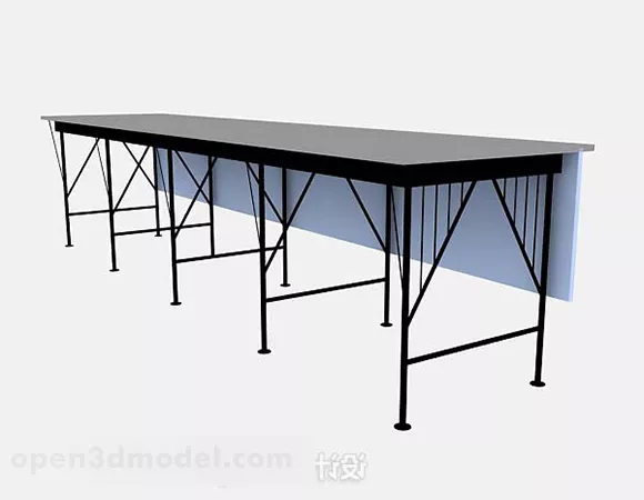 Black Desk Furniture 3d model Black Desk Furniture 3d model
