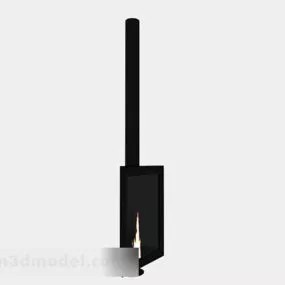 Black Electronic Fireplace 3d model