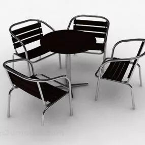 Black Fashion Outdoor Chair Table 3d model